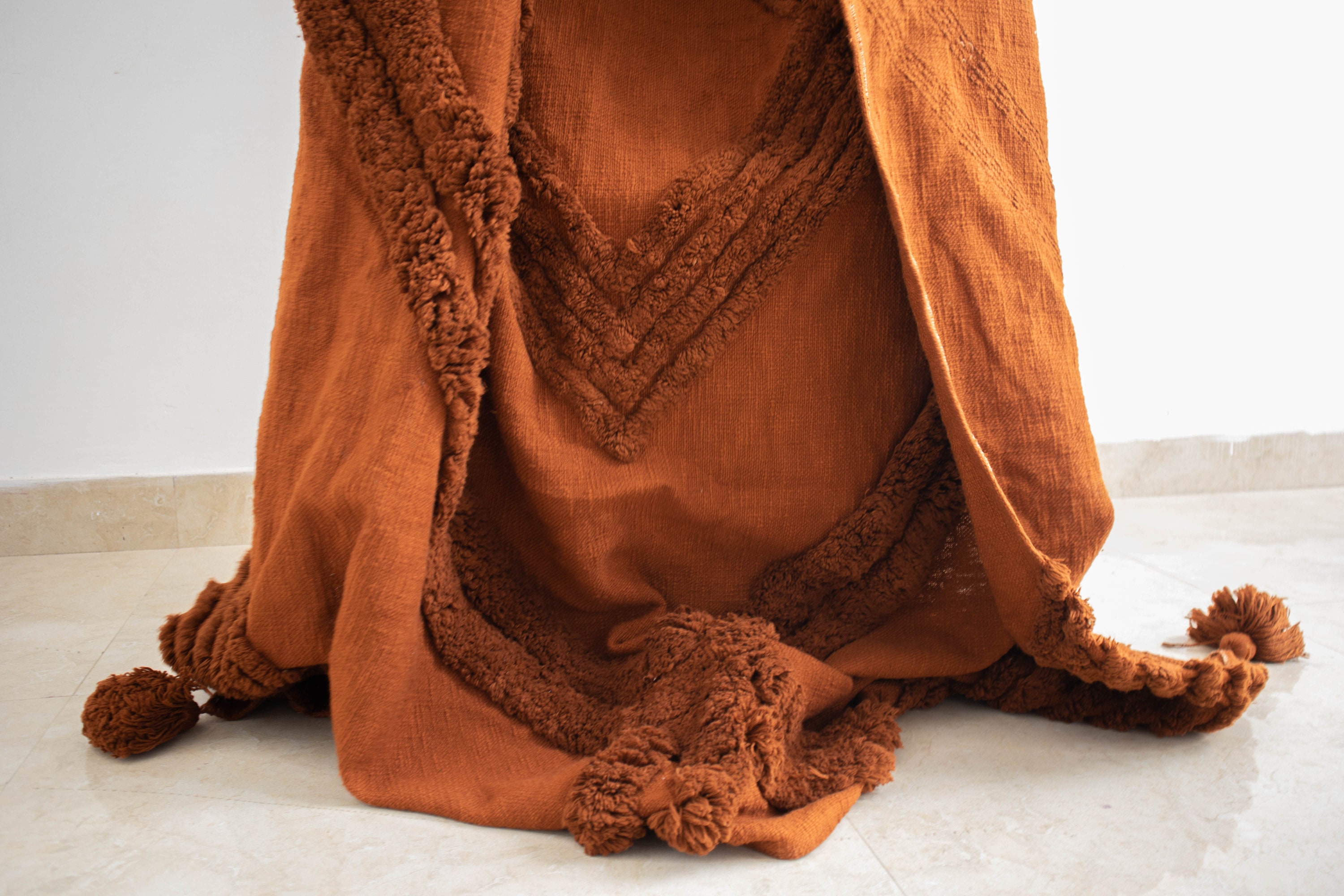 Rust Orange Throw Blanket Natural Raw Cotton Orange Throw Blanket Tufted Cotton Blanket Hand Dye Blanket Etsy Canada