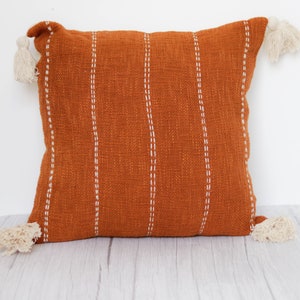手刺繍カンタ刺繍 ラスト クッションカバー タッセル付き - 2枚パック