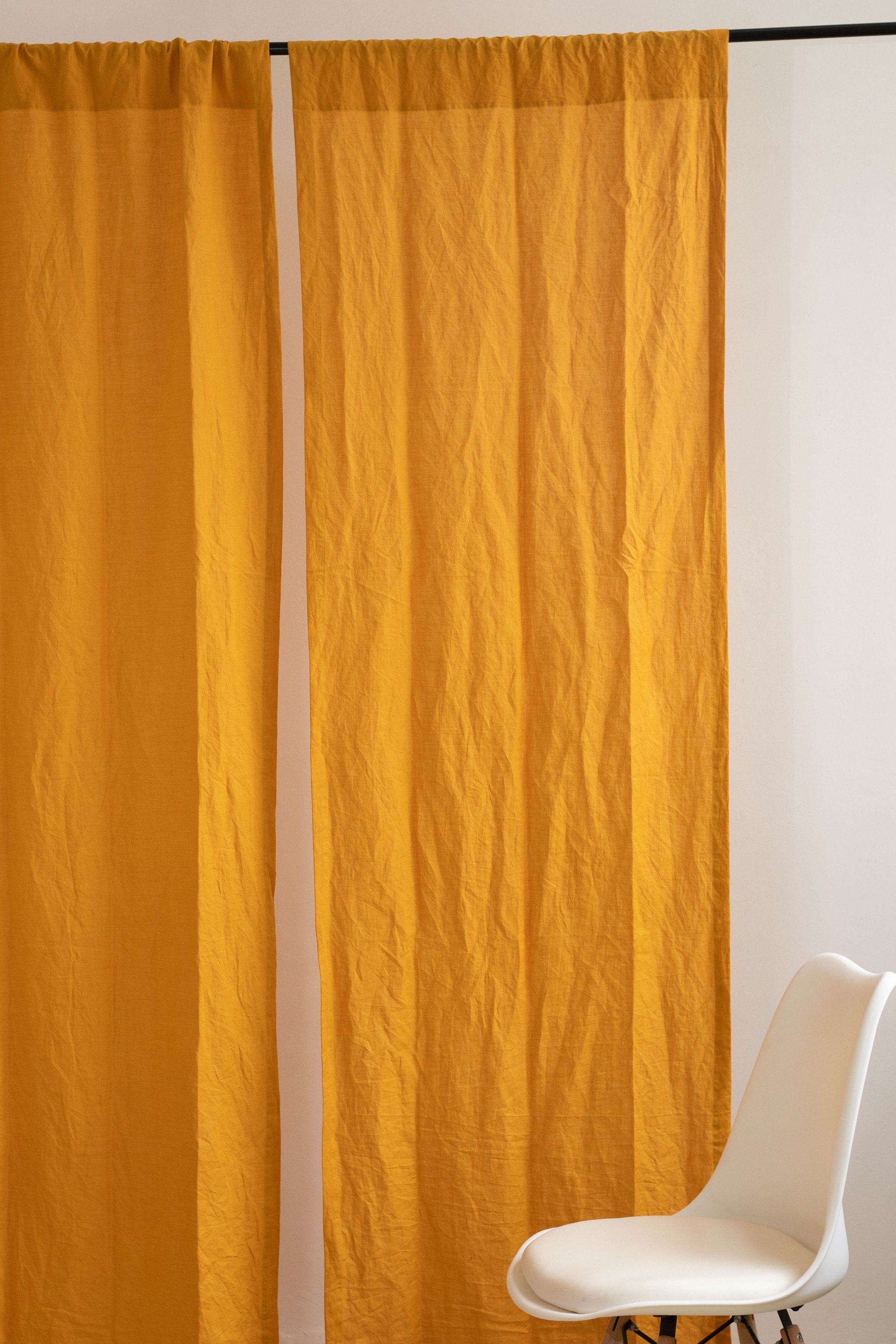 Mustard Yellow Curtains Linen Curtains Curtains for Window , Room