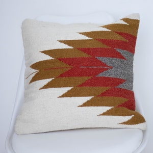 Cotton & Wool Kilim Cushion Cover - Boho Throw Pillow Cover  - 18x18, 20x20 Decorative Pillow Cover - Kilim Pillow Cover
