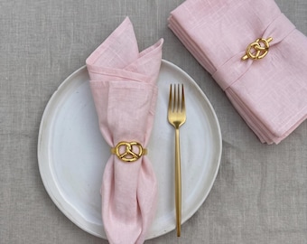 Light Pink Linen Napkins - Dinner Napkins Set