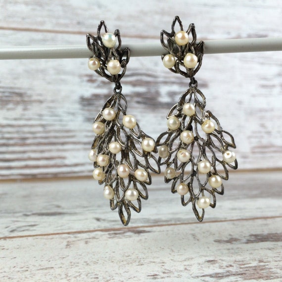 Vintage Earrings, Pearl Earrings, Vintage jewelry,