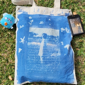 INDIGO RM Wildflower Tote Bag Solarfast Cyanotype Print