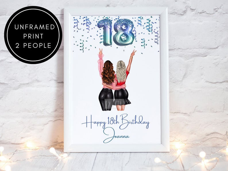 Best Friend Friend etc Personalised Gift for Bestie Personalised Best Friends 18th Birthday Balloon Friendship Print BFF