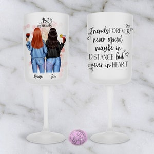 Personalised Best Friend Wine Glass With Quote - Personalised Gift for Best friend, Bestie, BFF Gift