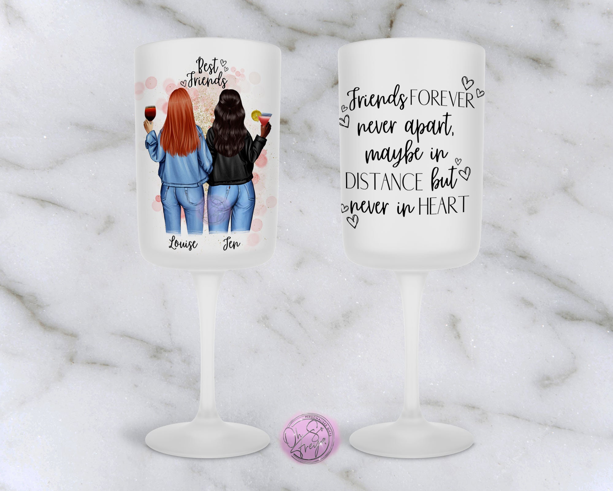 Bad Bananas Thelma and Louise - Gift for Best Friends - Set of Two 21 Oz  Stemless Wine Glasses - Friendship Bestie BFF Birthday Gifts for Best  Friends