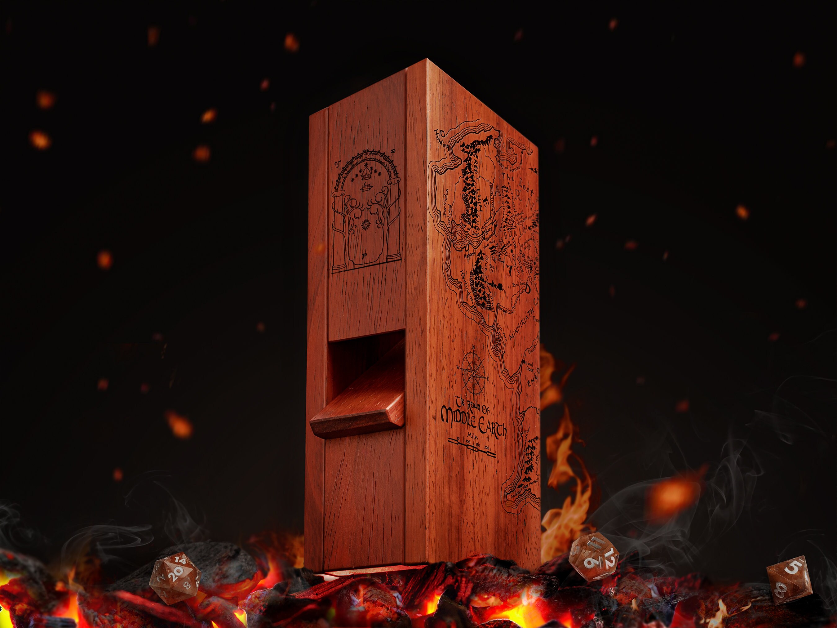 Dice Tower Dice Tray Dungeons and Dragons Wood Dice Tower Etsy UK