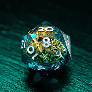 Cthulhu dobbelstenen set, handgemaakt, D&D dobbelstenen set, Kraken, D20, Call Of Cthulhu, scherpe rand dobbelstenen, tentakels, Octopus dobbelstenen D20 only (standard)