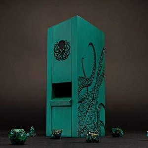 Cthulhu dobbelstenen set, handgemaakt, D&D dobbelstenen set, Kraken, D20, Call Of Cthulhu, scherpe rand dobbelstenen, tentakels, Octopus dobbelstenen DICE SET +DICE TOWER