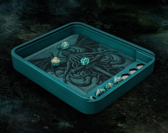 Rolling Tray, Dice Tray, Dungeons and Dragons, Painted Plywood Tray, DND, Personalized Tray, Dice Organizer, Dice Storage, Dungeon Master