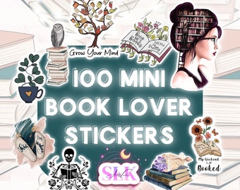 Mini Book Stickers: Weatherproof Vinyl Decals, 100 Pack