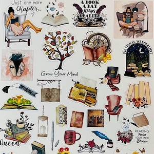 100 MINI Weather/Fade Resistant Book Sticker Pack  - Notebook/Planner Stickers - Book Lover Gift - Bookish Sticker Pack