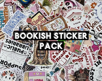 50 or 100 Count Bookish 2 Sticker Pack  - Notebook/Planner Stickers - Book Lover Gift - Book Lover Stickers - Mini Stickers