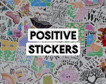 Paquete de pegatinas de afirmaciones positivas: vinilos impermeables