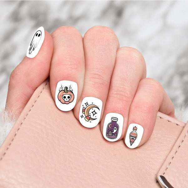 224 Spooky Nail Stickers - Cute Halloween Nail Stickers - Ghost Decals