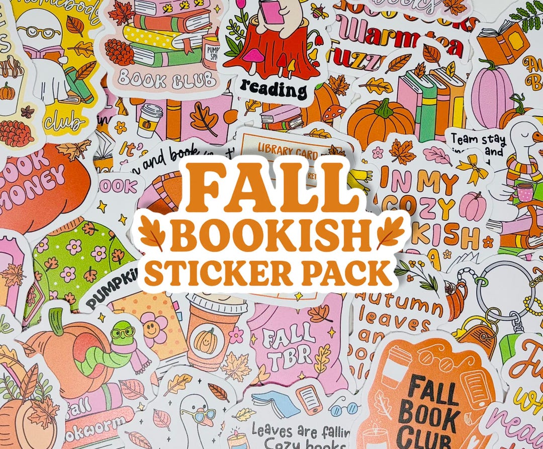 Fall Bookish Sticker Pack – Cozy Reading, Autumn Books, Pumpkin Spice ...