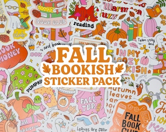 Fall Bookish Sticker Pack – Cozy Reading, Autumn Books, Pumpkin Spice, Book Lover Stickers
