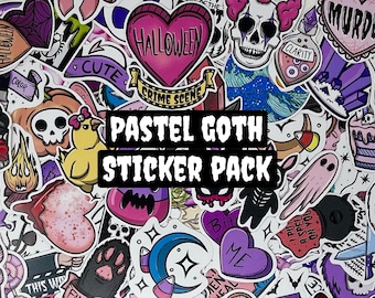 Pastel Goth Sticker Pack: Weatherproof Vinyl Decals - 100 Unique Designs