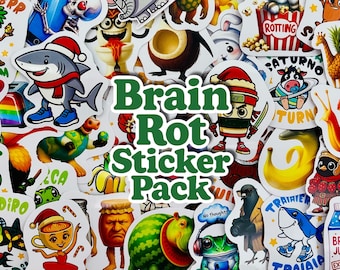 BrainRot 2 Sticker Pack | Viral Meme Chaos Stickers | Gen Alpha | Waterproof | Laptop |Skateboard | Trendy TikTok Meme Sticker