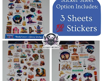 Book Lover Sticker Pack: Waterproof Vinyl Stickers (50 or 100 Count)