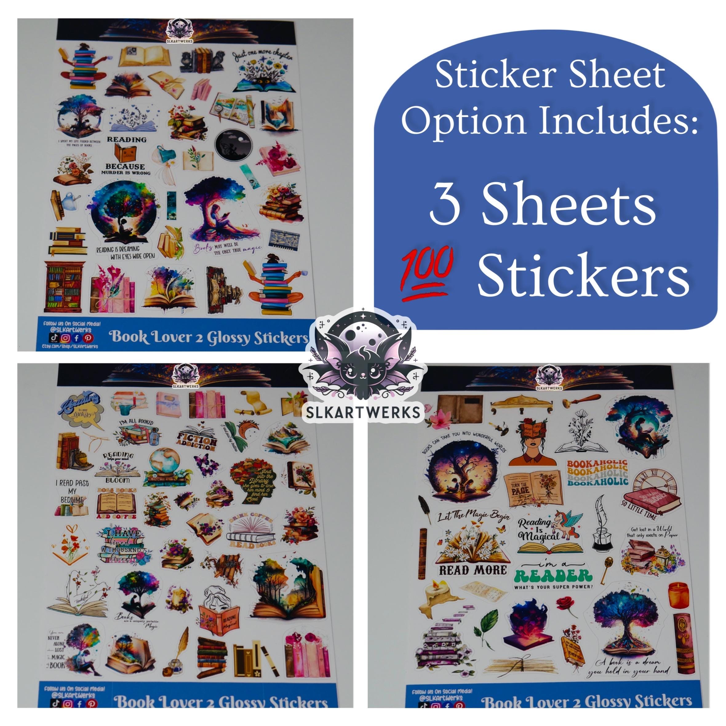 Book Lover Sticker Pack: Waterproof Vinyl Stickers (50 or 100 Count) - Etsy