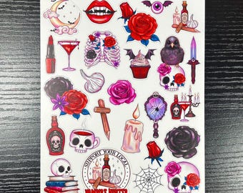 Dark Vampire Waterproof Stickers: Gothic Laptop Stickers