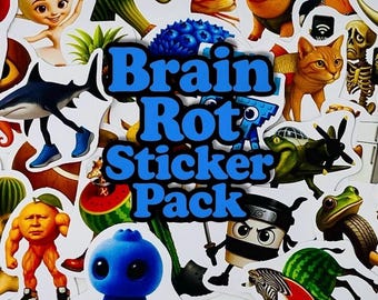 BrainRot Sticker Pack | Viral Meme Chaos Stickers | Gen Alpha | Waterproof | Laptop |Skateboard | Trendy TikTok Meme Sticke