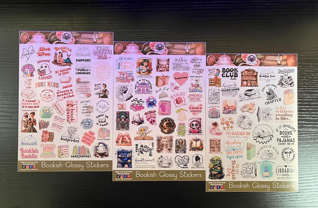 100 Count Bookish Sticker Pack - Notebook/planner Stickers - Book Lover ...