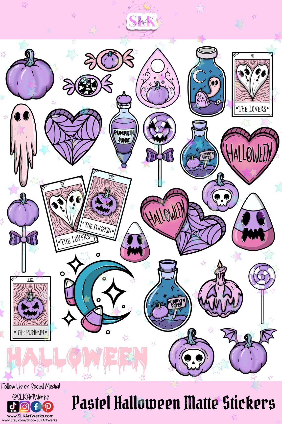 Pastel Goth Halloween Assorted Sticker Sheet Durable Etsy