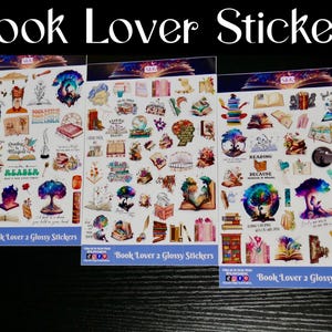 50 or 100 Count Book Lover Set 2 Sticker Pack -Notebook/Planner Stickers - Book lover gift - Bookish Sticker Pack - Book Stickers