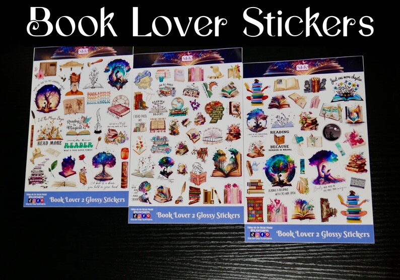 Book Lover Sticker Pack: Waterproof Vinyl Stickers (50 or 100 Count) - Etsy