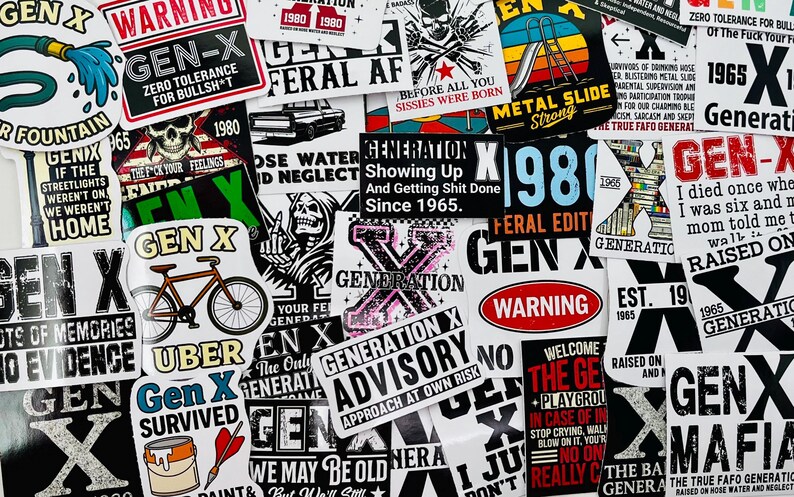 Gen X Sticker Pack | Retro 80s 90s Nostalgia Stickers | Funny Gen X ...