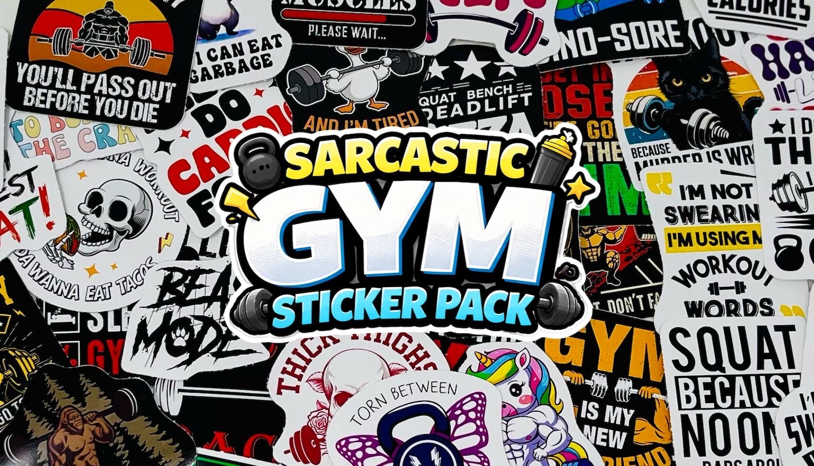 Fun Exercise Sticker Sarcastic Gym Quotes Sticker Pack | Funny Workout Stickers | Gym Humor ...