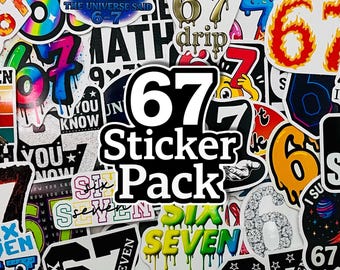 67 Sticker Pack 2 | Funny Meme Stickers | Funny 67 Pack | Six Seven Sticker Bundle | Trendy TikTok Meme Stickers | Non Holiday Edition