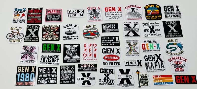 Gen X Sticker Pack | Retro 80s 90s Nostalgia Stickers | Funny Gen X ...