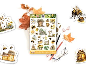 Garden Bee Stickers: Waterproof Vinyl Decals - Nature Lover Pack