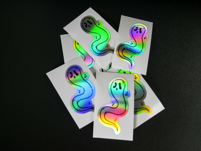 Shadow Ghost Sticker Spooky Ghost Holographic Sticker - Waterproof Halloween Vinyl Decal - Etsy