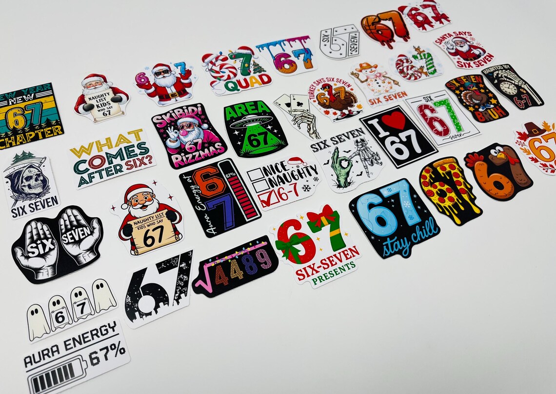 67 Reaction Sticker 67 Sticker Pack | Funny Meme Stickers | Christmas & Holiday 67 Pack ...