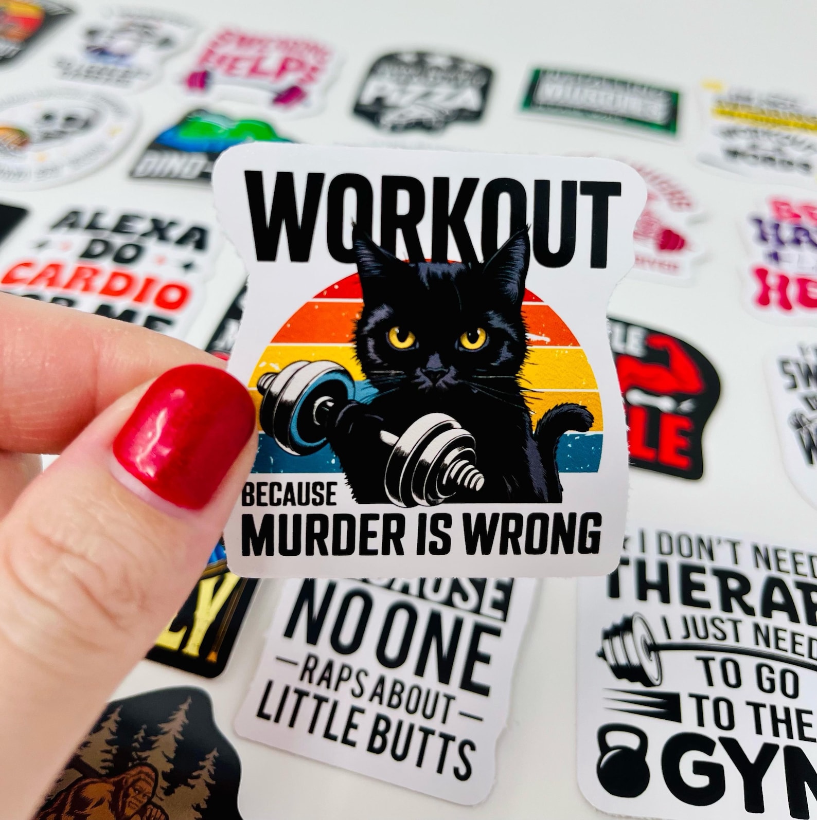 Fun Exercise Sticker Sarcastic Gym Quotes Sticker Pack | Funny Workout Stickers | Gym Humor ...