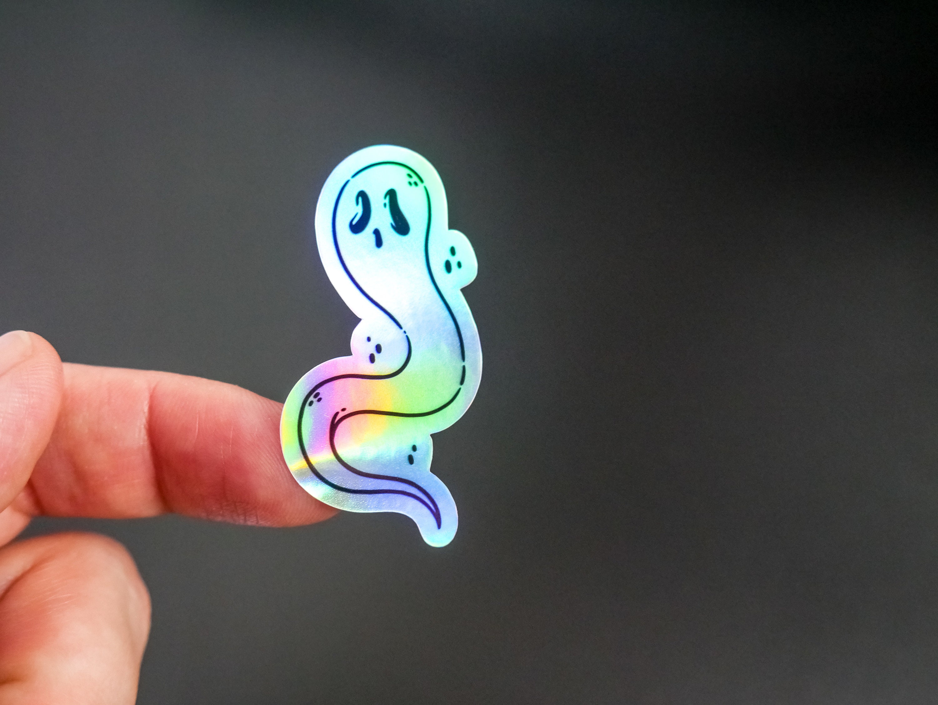 Shadow Ghost Sticker Spooky Ghost Holographic Sticker - Waterproof Halloween Vinyl Decal - Etsy