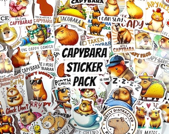 Capybara Sticker Pack: Funny Waterproof Die Cut Stickers