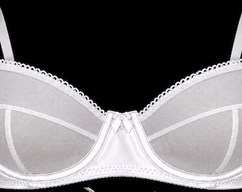 White sheer cup balconette bra - Gifts for her - Comfortable and supportive bra