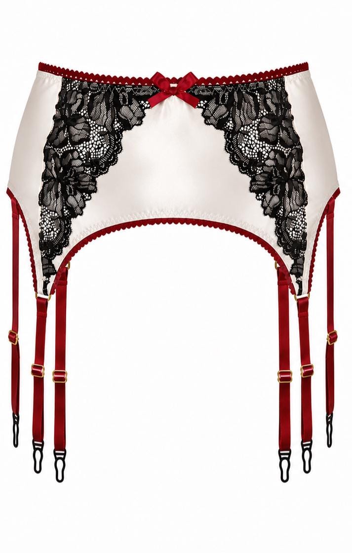 Lace Garter Belt With Adjustable Straps - Etsy display picture 1