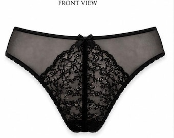 Schwarze Pantie / Schwarze Unterwäsche / bequemes Höschen. Hübsche Dessous.