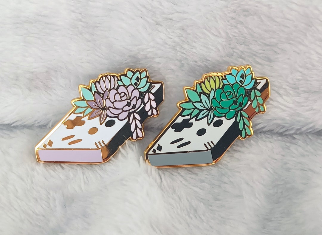 System Enamel Pin Succulent Handheld Gaming System Enamel Pin - Etsy