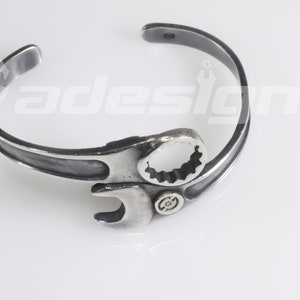 Pirantin "Established 1998" Spanner Wrench Bangle Bracelet - 26th Anniversary Gift, Adjustable - View #6