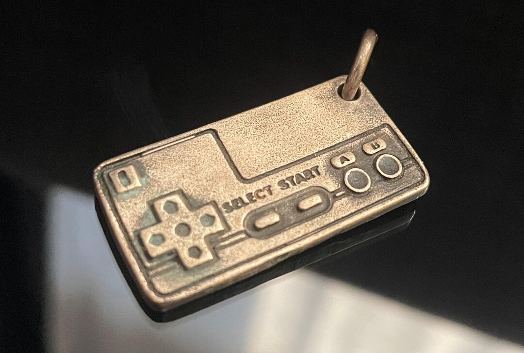 Retro Video Game Console Remote Control Pendant - Oxidized 925 Sterling ...