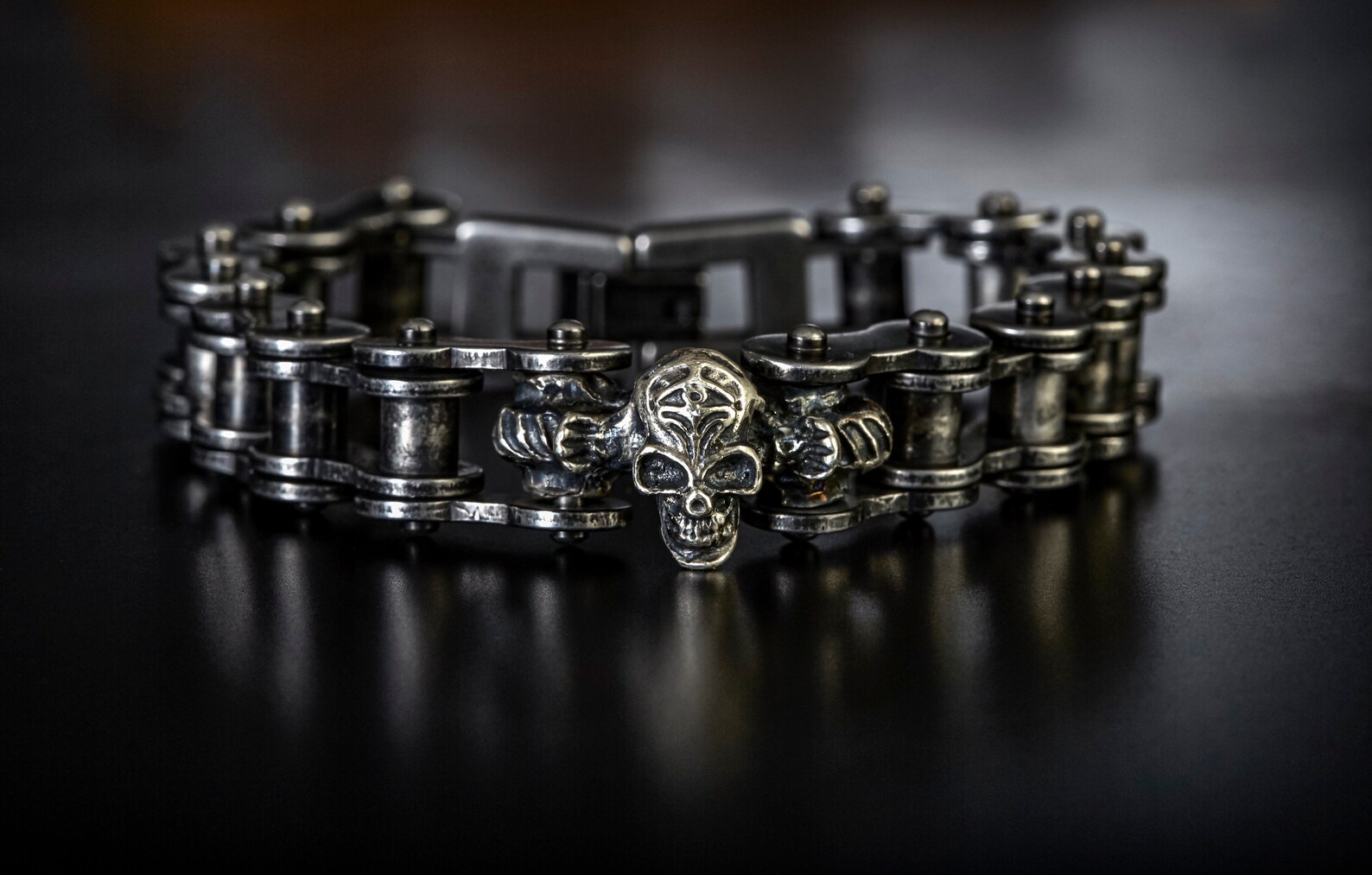 Evil Demon Bracelet Oxidized Silver Bracelet Men Steel Metal Etsy