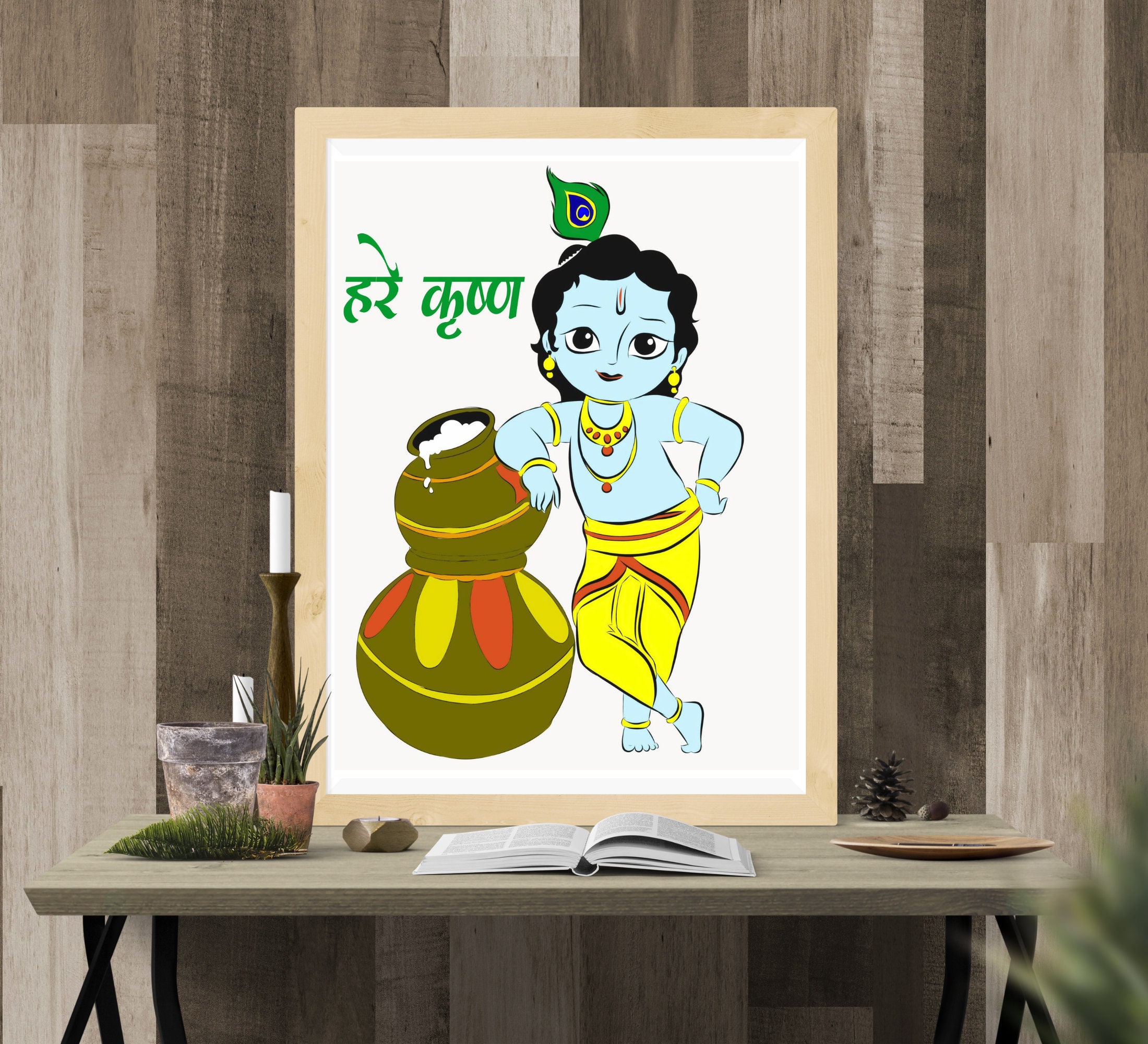 Little Krishna Wall Art,krishna Painting,krishna Canvas,krishna Poster,culture,hindu God Print