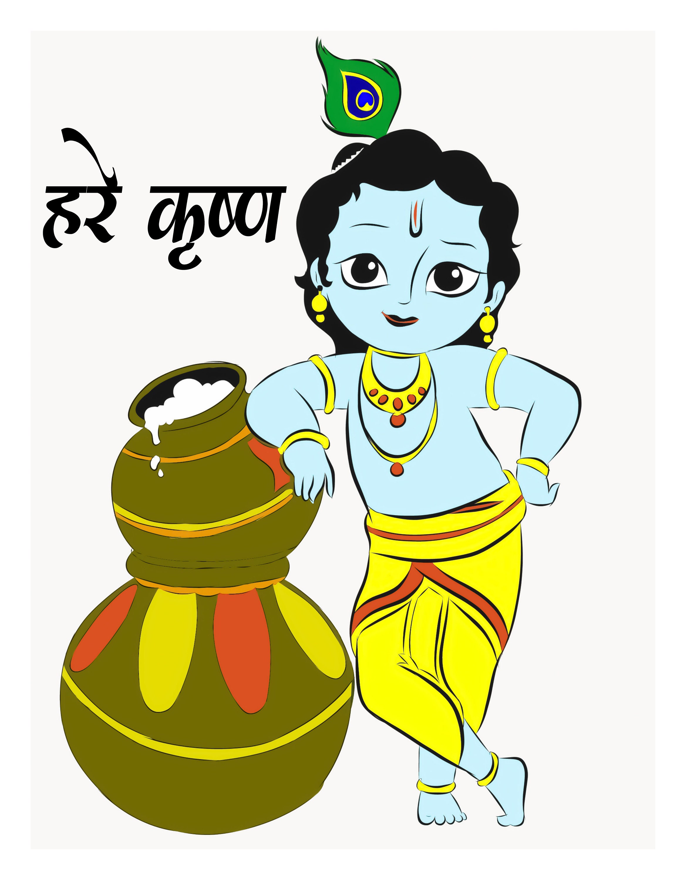 Little Krishna Wall Art,krishna Painting,krishna Canvas,krishna Poster